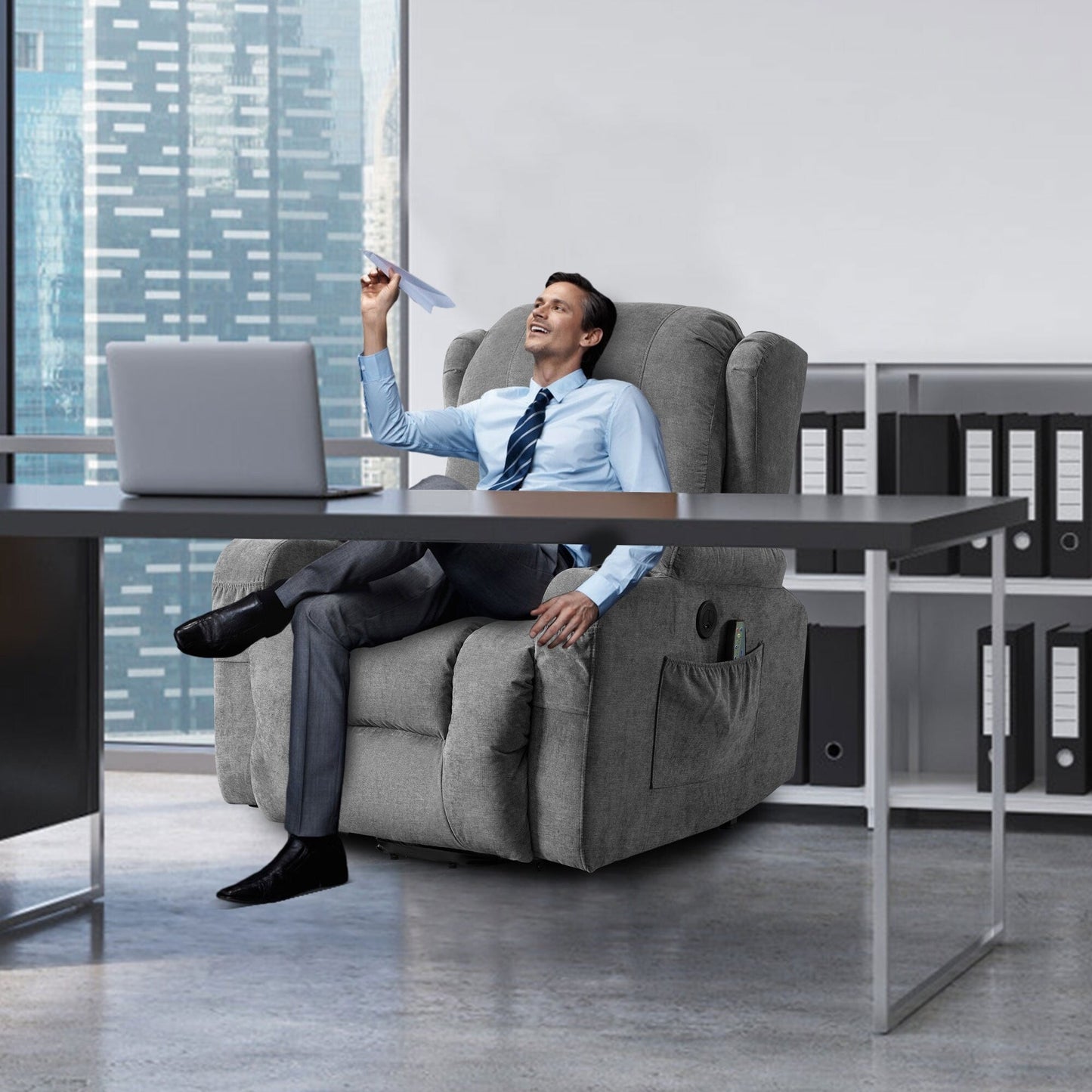 Power Lift Recliner Chair with Heat, Massage, USB Port, and Side Pocket for Elderly, Adjustable Reclining for Living Room