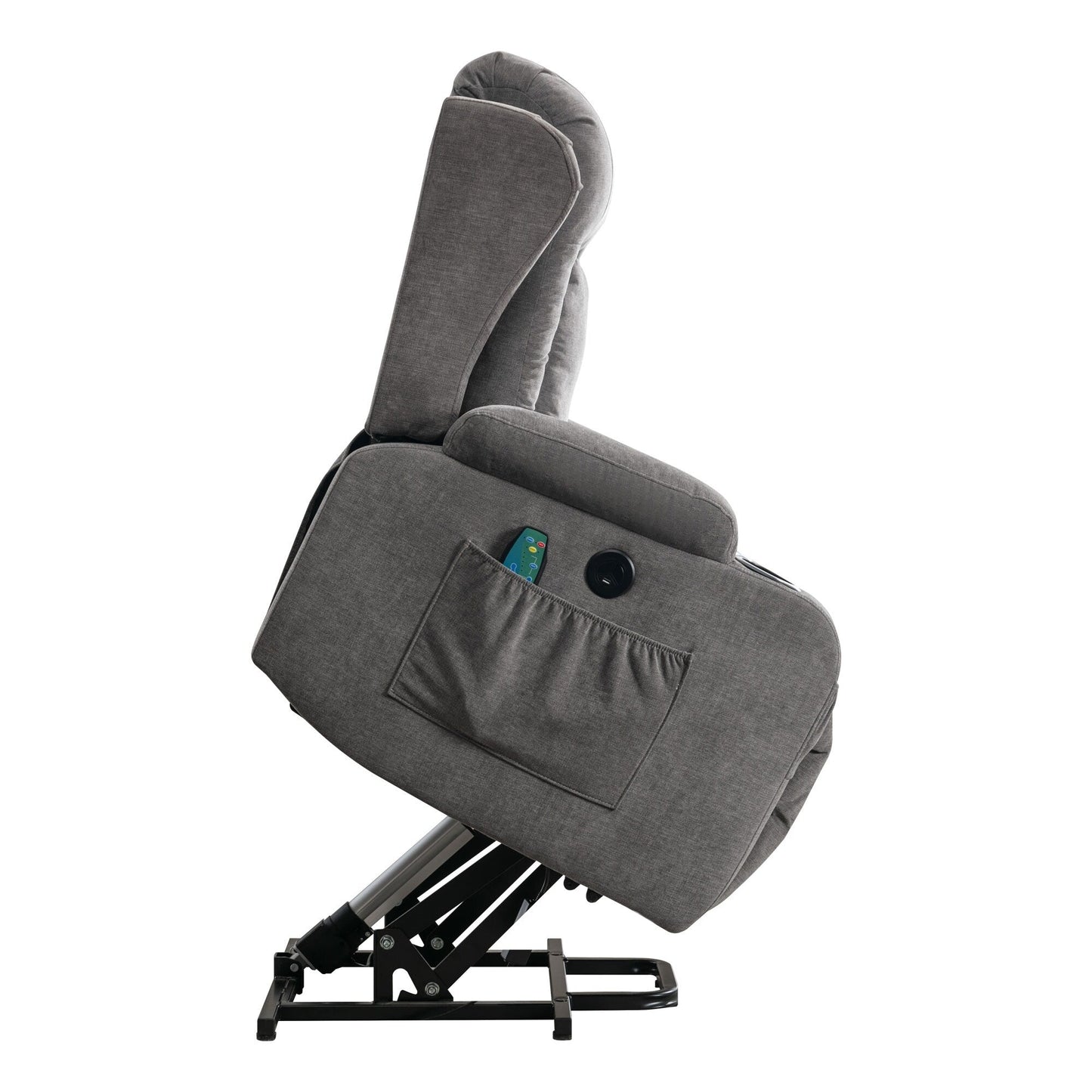 Power Lift Recliner Chair with Heat, Massage, USB Port, and Side Pocket for Elderly, Adjustable Reclining for Living Room