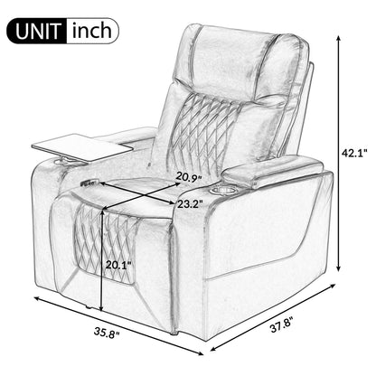 Nestfair Power Motion Recliner with 2 Cup Holders and 360° Swivel Tray Table