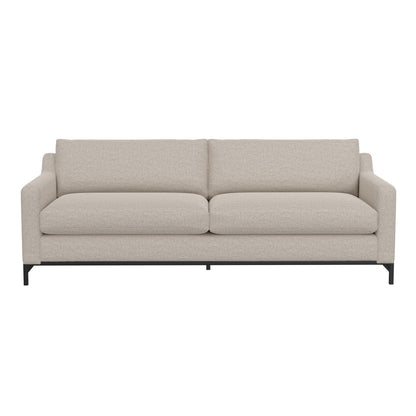 Raed Sofa, 2 Lumbar Pillows, 89 Inch, Solid Wood, Black, Beige Polyester