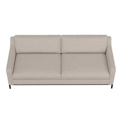 Raed Sofa, 2 Lumbar Pillows, 89 Inch, Solid Wood, Black, Beige Polyester