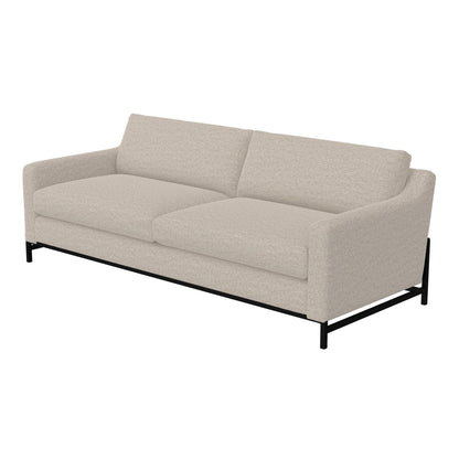 Raed Sofa, 2 Lumbar Pillows, 89 Inch, Solid Wood, Black, Beige Polyester