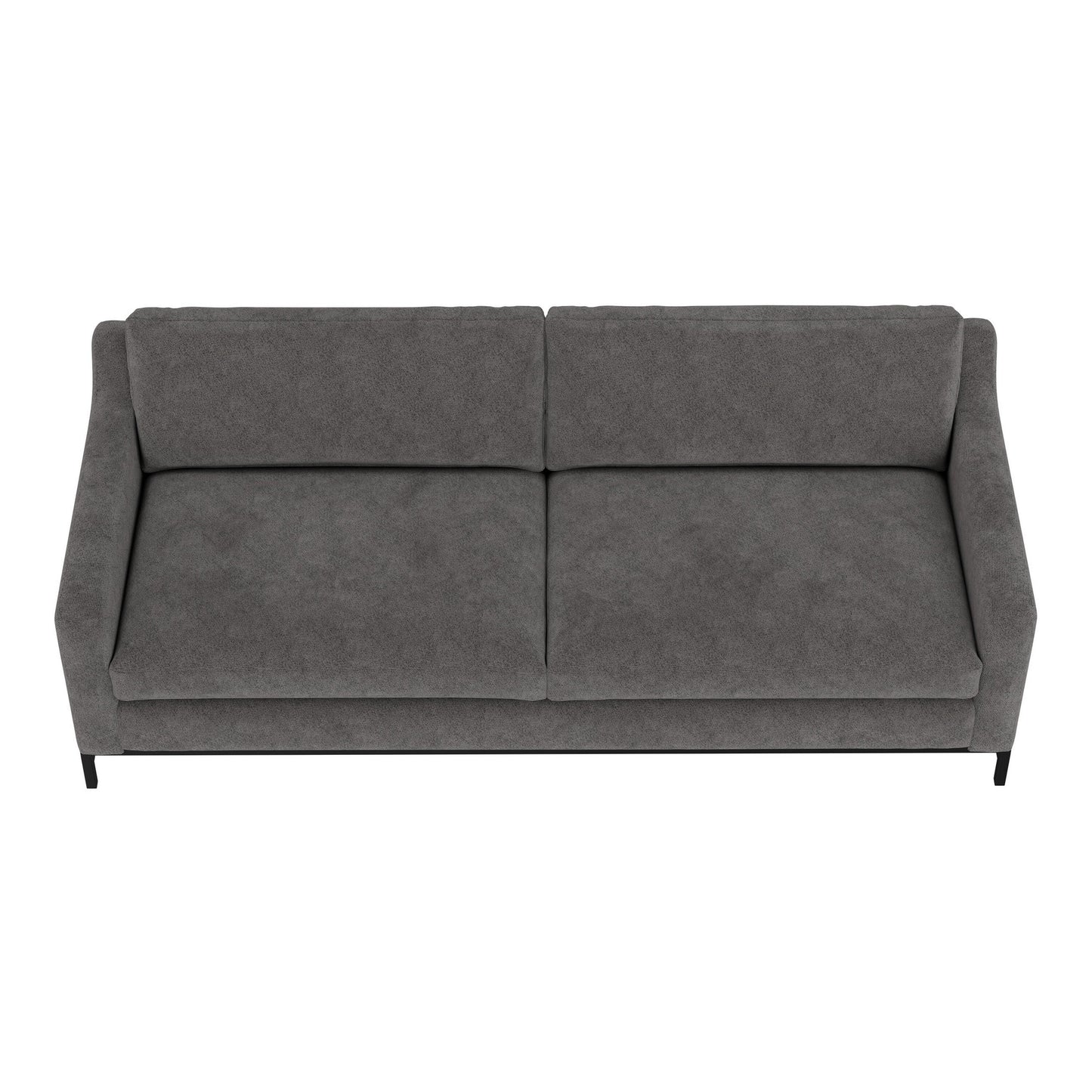 Raed Sofa, 2 Lumbar Pillows, 89 Inch, Solid Wood, Black, Gray Polyester