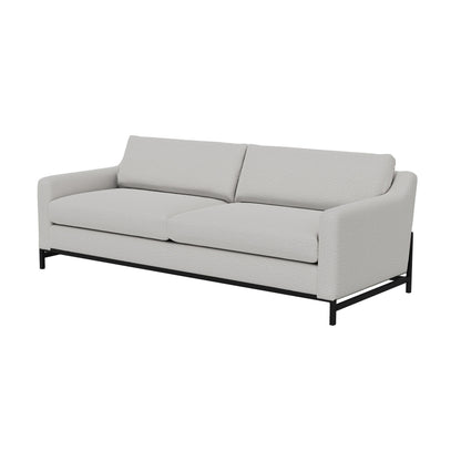Raed Sofa, 2 Lumbar Pillows, 89 Inch, Solid Wood, Black, Ivory Polyester