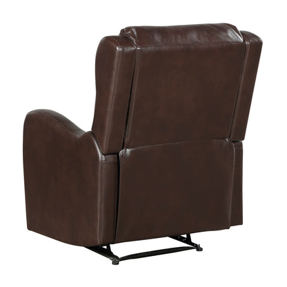 Reclining Chair 1pc Comfort Seating Faux Leather Upholstery Living Room Furniture Solid Wood