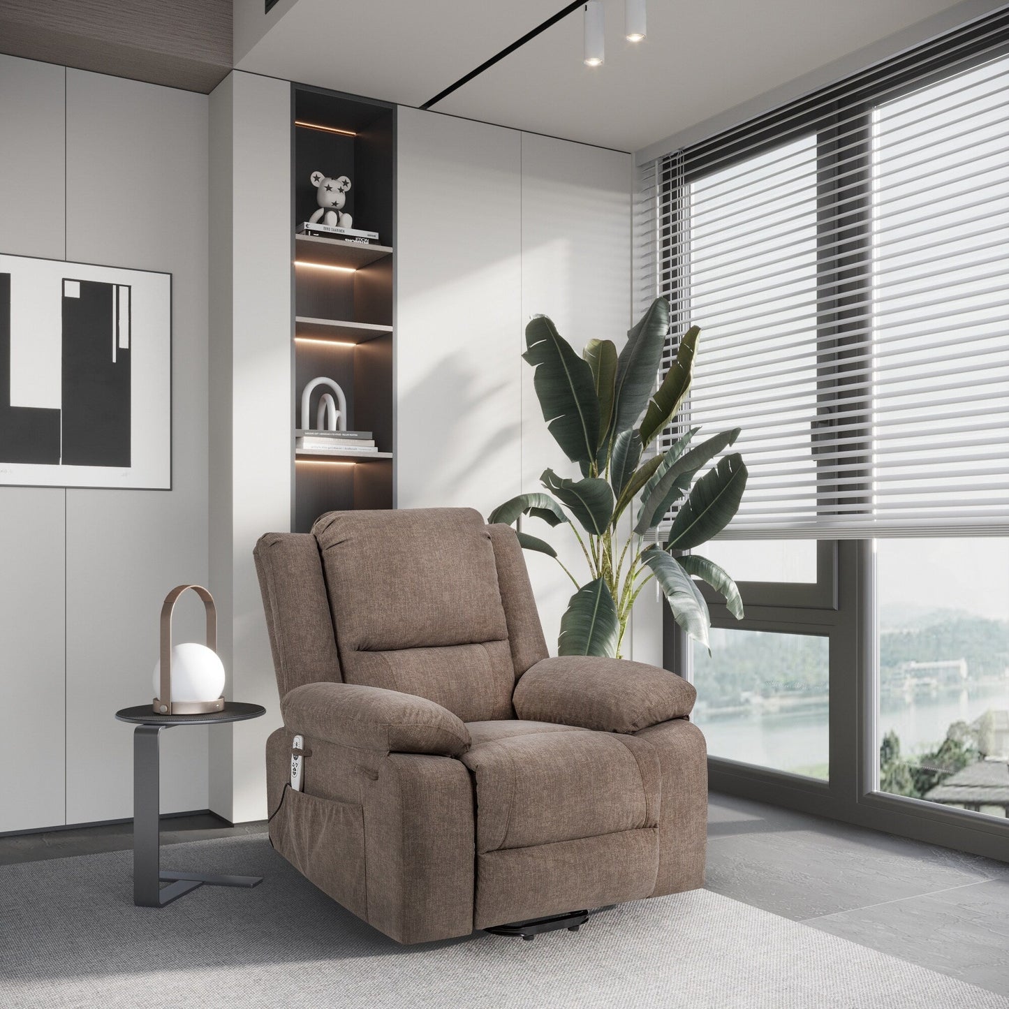 Reclining Lift Chair with Massage, Heating & Remote Control Pockets