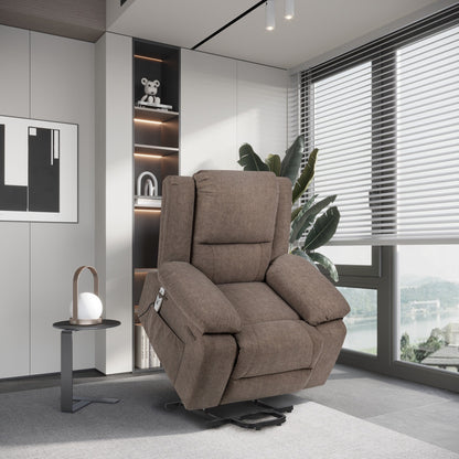 Reclining Lift Chair with Massage, Heating & Remote Control Pockets