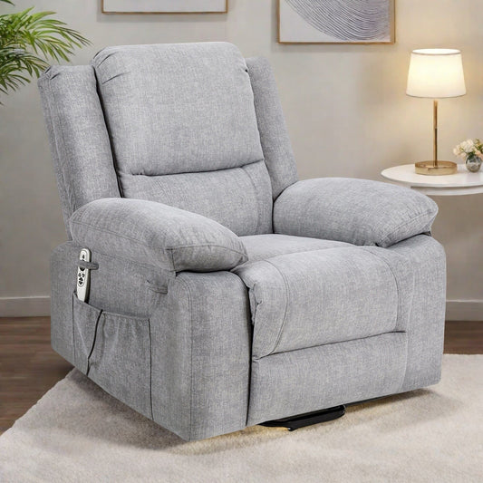 Reclining Lift Chair with Massage, Heating, and Remote Control Pockets