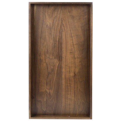KINWELL Rectangle Black Walnut Wood Serving Tray Ottoman Tray