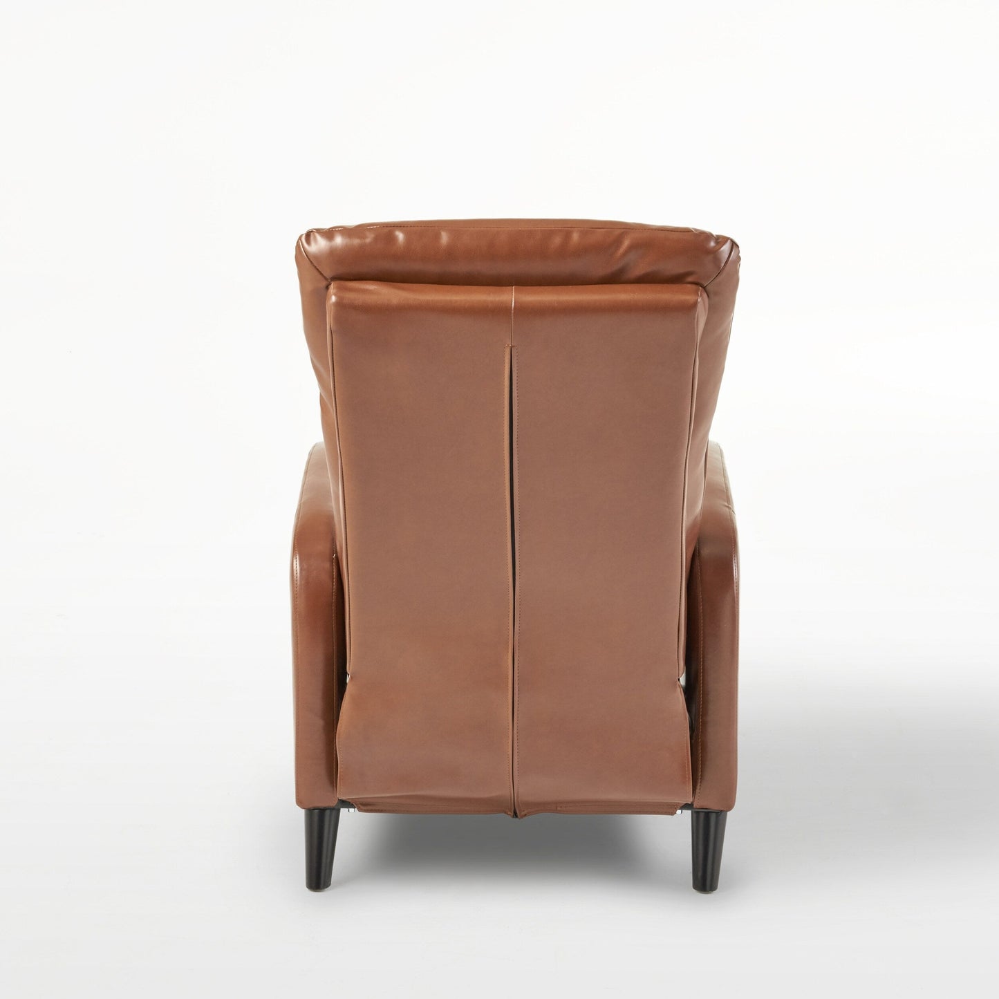 Roomfitters 33.5 Wide Faux Leather Push Back Standard Recliner, Brown