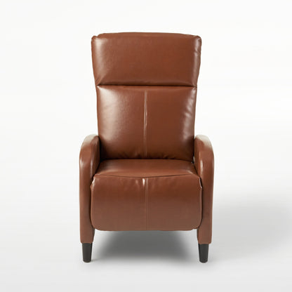 Roomfitters 33.5 Wide Faux Leather Push Back Standard Recliner, Brown