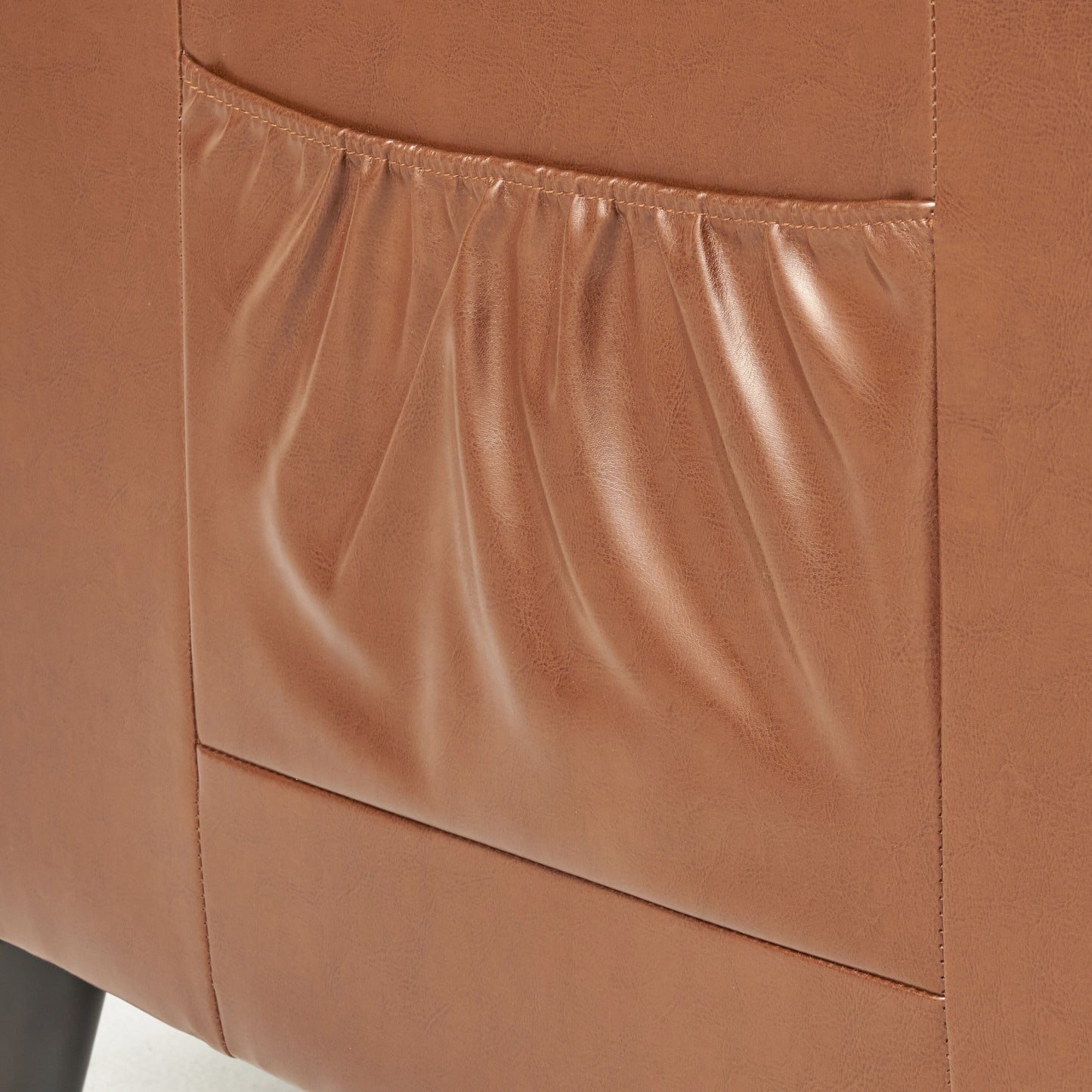 Roomfitters 33.5 Wide Faux Leather Push Back Standard Recliner, Brown