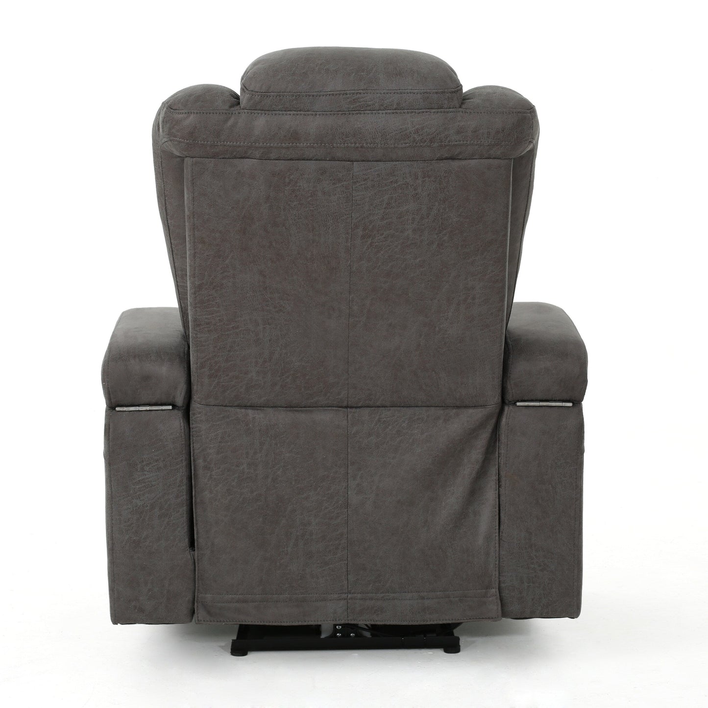 Roomfitters 33 Wide Power Standard Recliner Chair with Arm Storage and USB, Slate