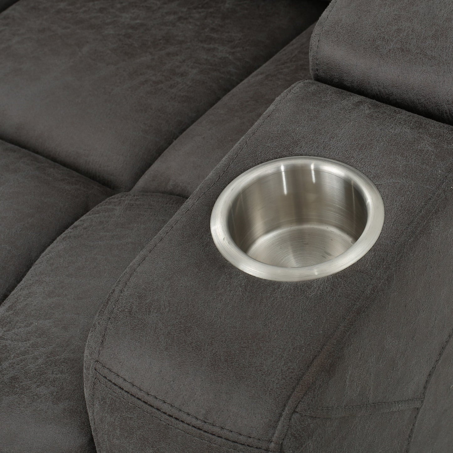Roomfitters 33 Wide Power Standard Recliner Chair with Arm Storage and USB, Slate