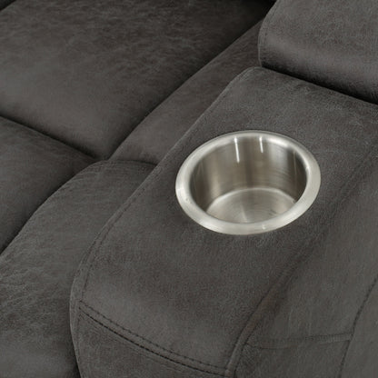 Roomfitters 33 Wide Power Standard Recliner Chair with Arm Storage and USB, Slate