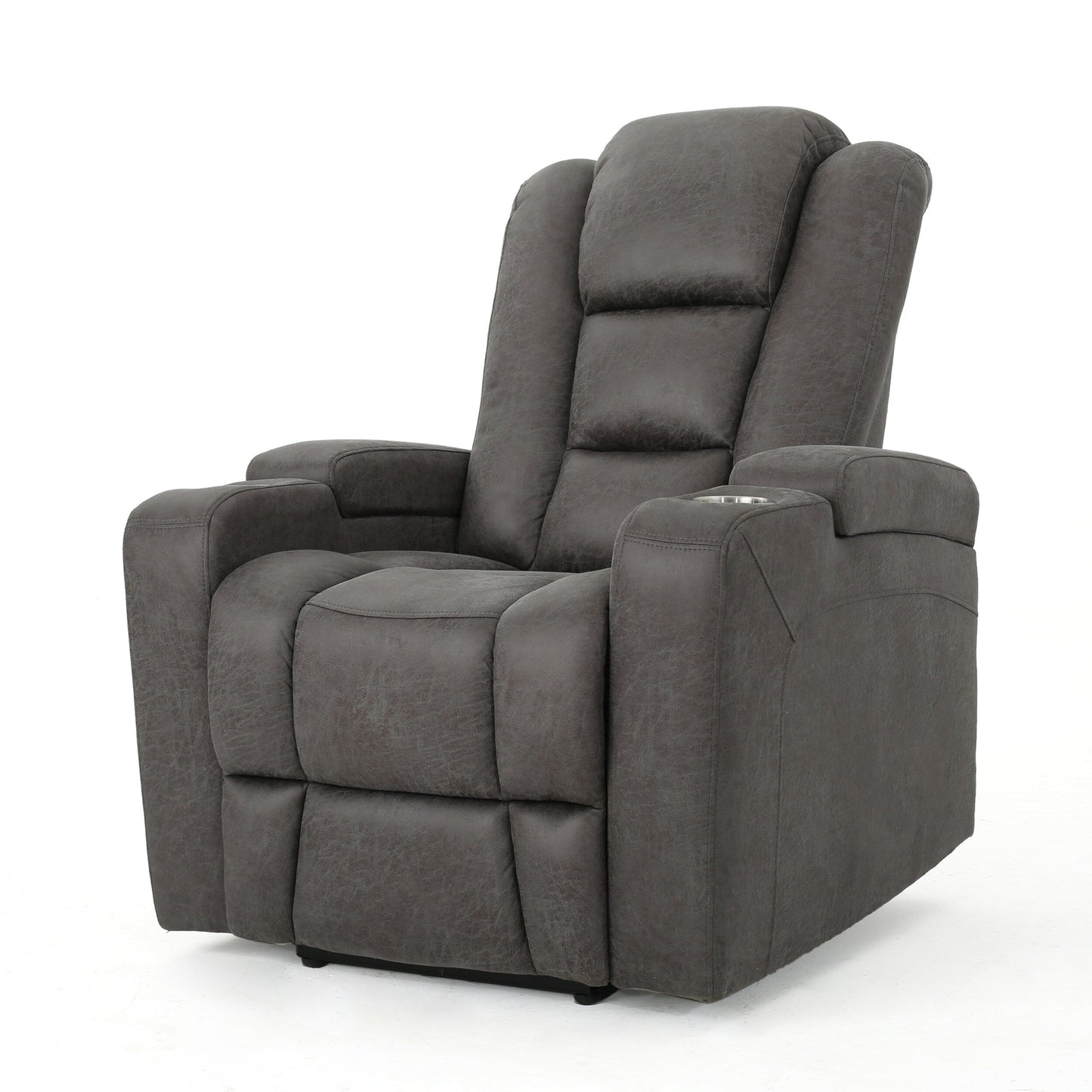 Roomfitters 33 Wide Power Standard Recliner Chair with Arm Storage and USB, Slate