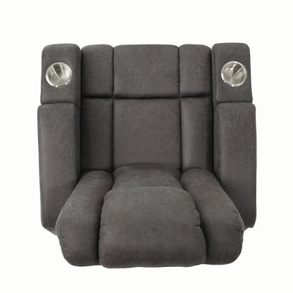 Roomfitters 33 Wide Power Standard Recliner Chair with Arm Storage and USB, Slate