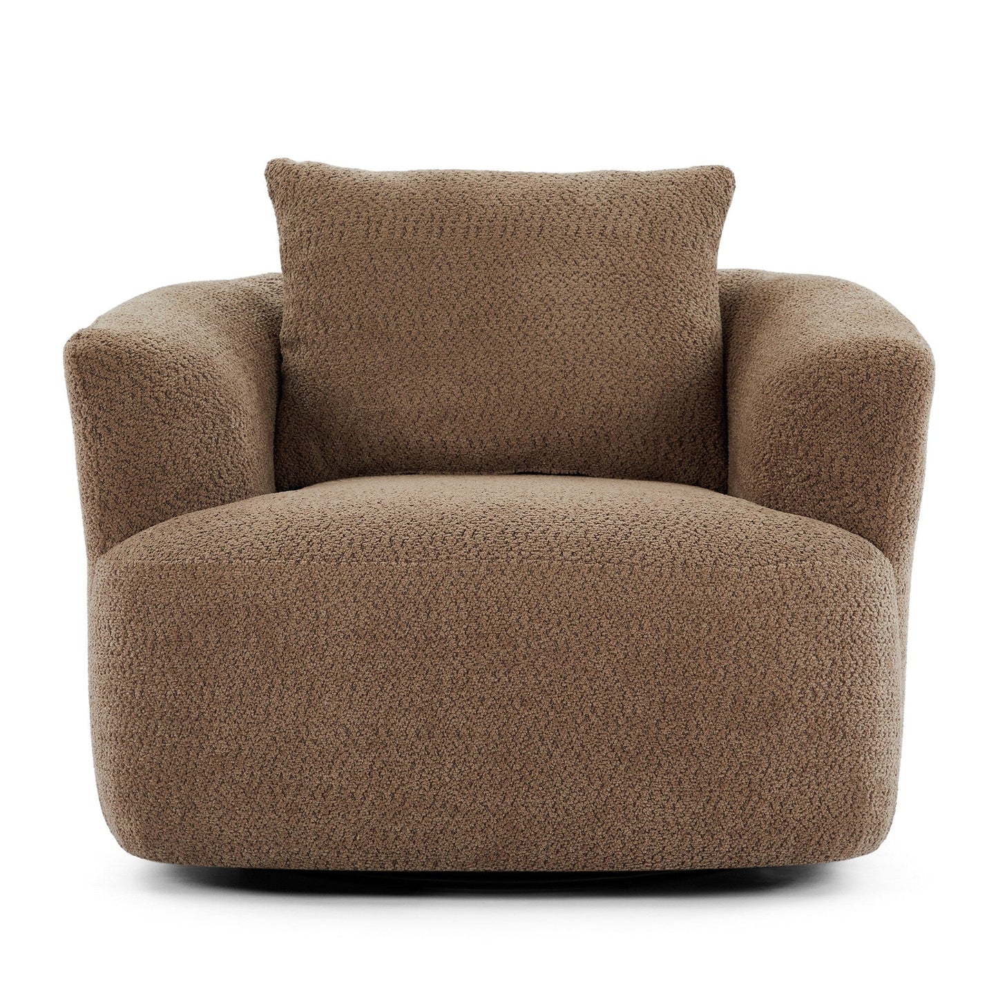 Roomfitters 360Â° Chenille Upholstered Swivel Barrel Chair Accent Sofa with Throw Pillow for Living Room Bedroom Office Hotel