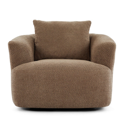 Roomfitters 360Â° Chenille Upholstered Swivel Barrel Chair Accent Sofa with Throw Pillow for Living Room Bedroom Office Hotel