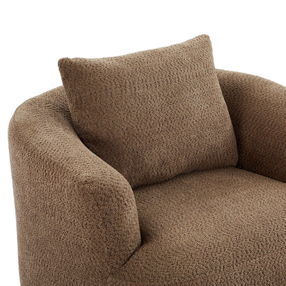 Roomfitters 360Â° Chenille Upholstered Swivel Barrel Chair Accent Sofa with Throw Pillow for Living Room Bedroom Office Hotel