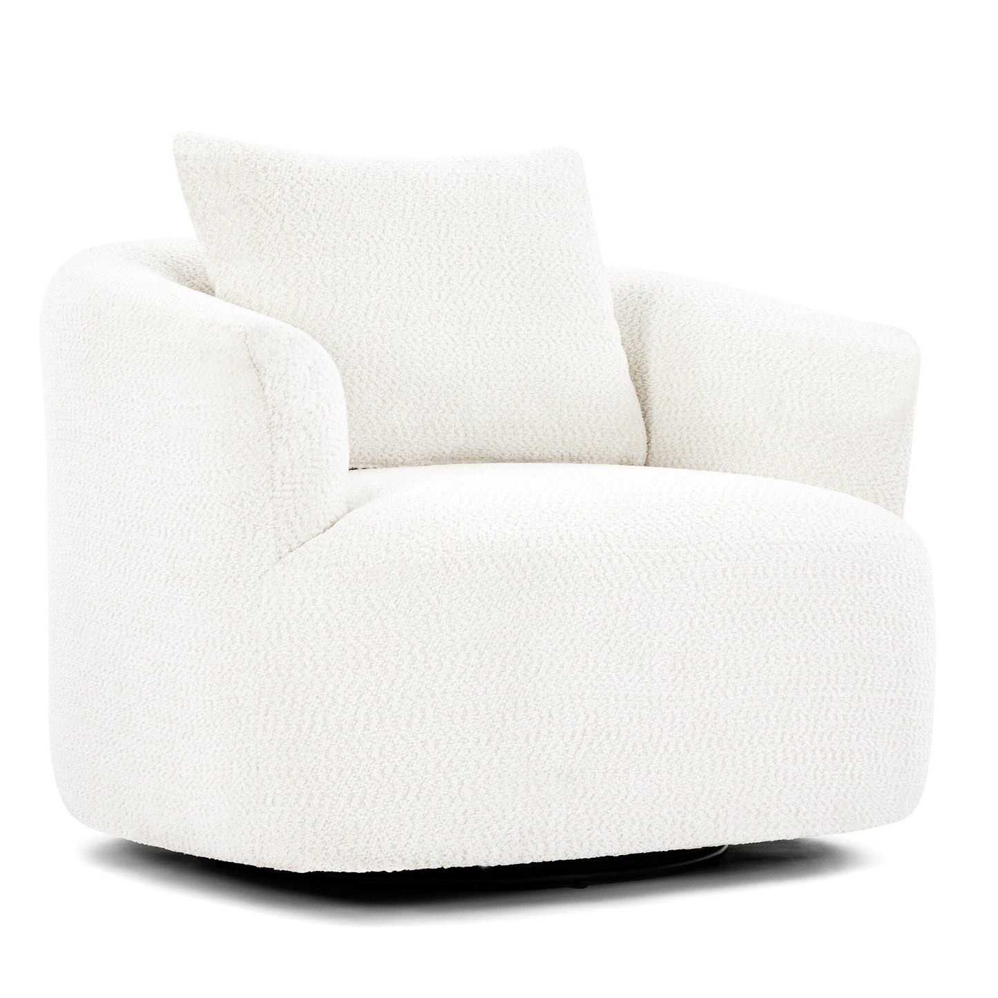 Roomfitters 360Â° Chenille Upholstered Swivel Barrel Chair Accent Sofa with Throw Pillow for Living Room Bedroom Office Hotel