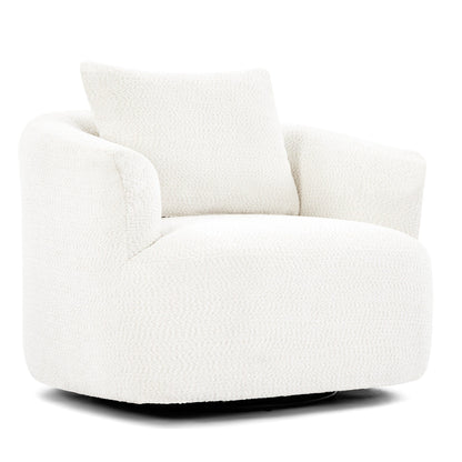 Roomfitters 360Â° Chenille Upholstered Swivel Barrel Chair Accent Sofa with Throw Pillow for Living Room Bedroom Office Hotel