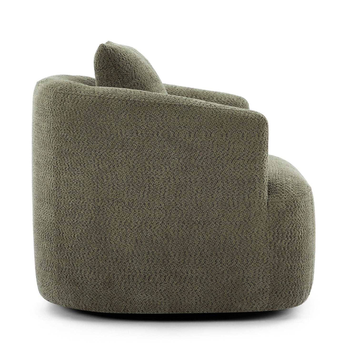 Roomfitters 360Â° Chenille Upholstered Swivel Barrel Chair Accent Sofa with Throw Pillow for Living Room Bedroom Office Hotel