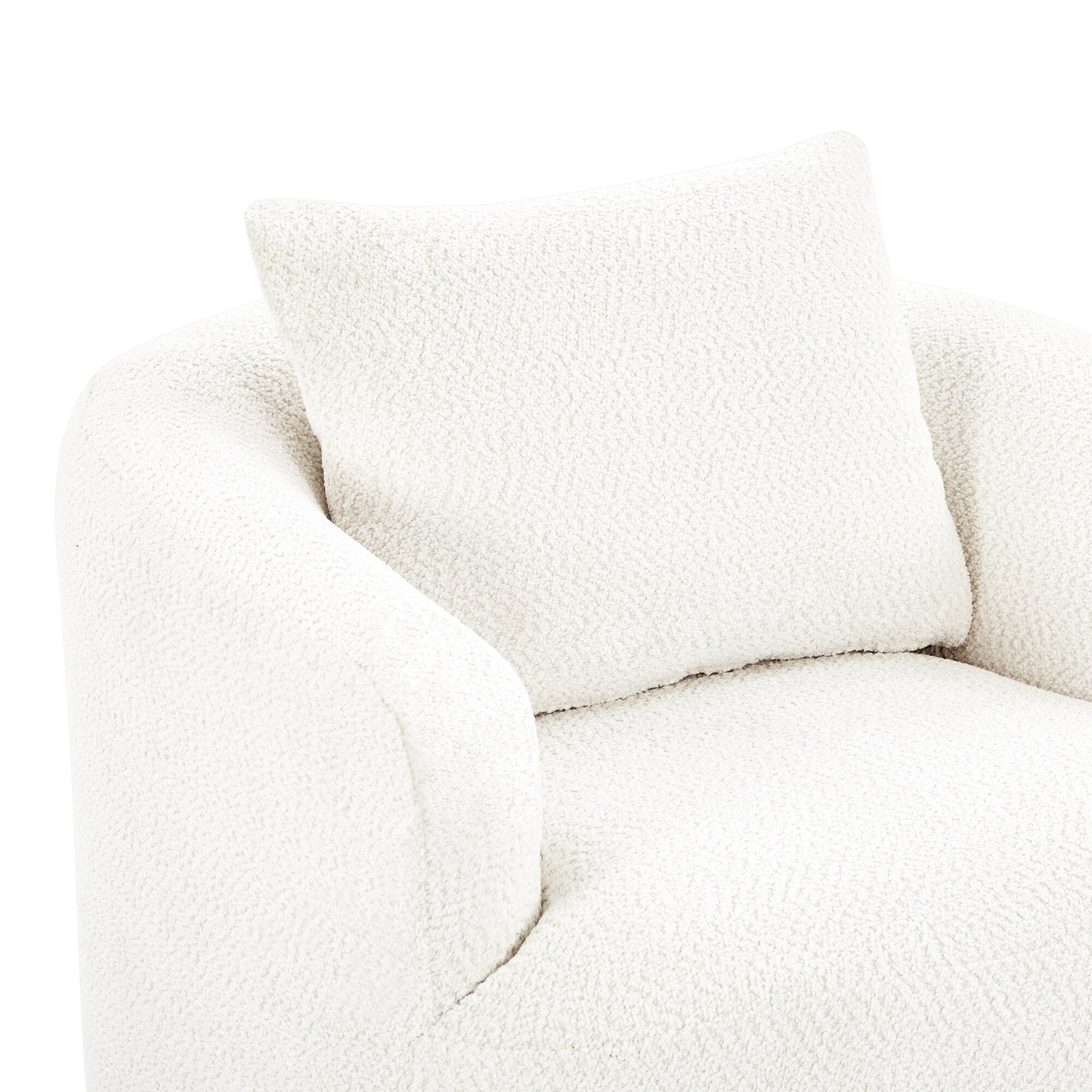 Roomfitters 360Â° Chenille Upholstered Swivel Barrel Chair Accent Sofa with Throw Pillow for Living Room Bedroom Office Hotel