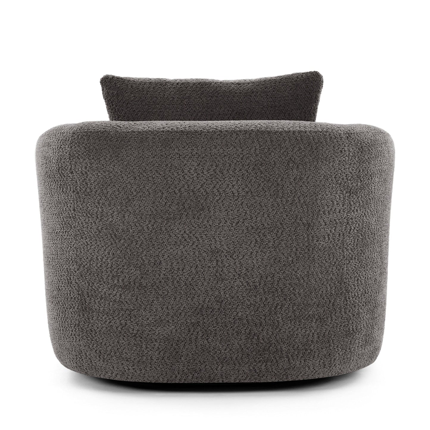 Roomfitters 360Â° Chenille Upholstered Swivel Barrel Chair Accent Sofa with Throw Pillow for Living Room Bedroom Office Hotel