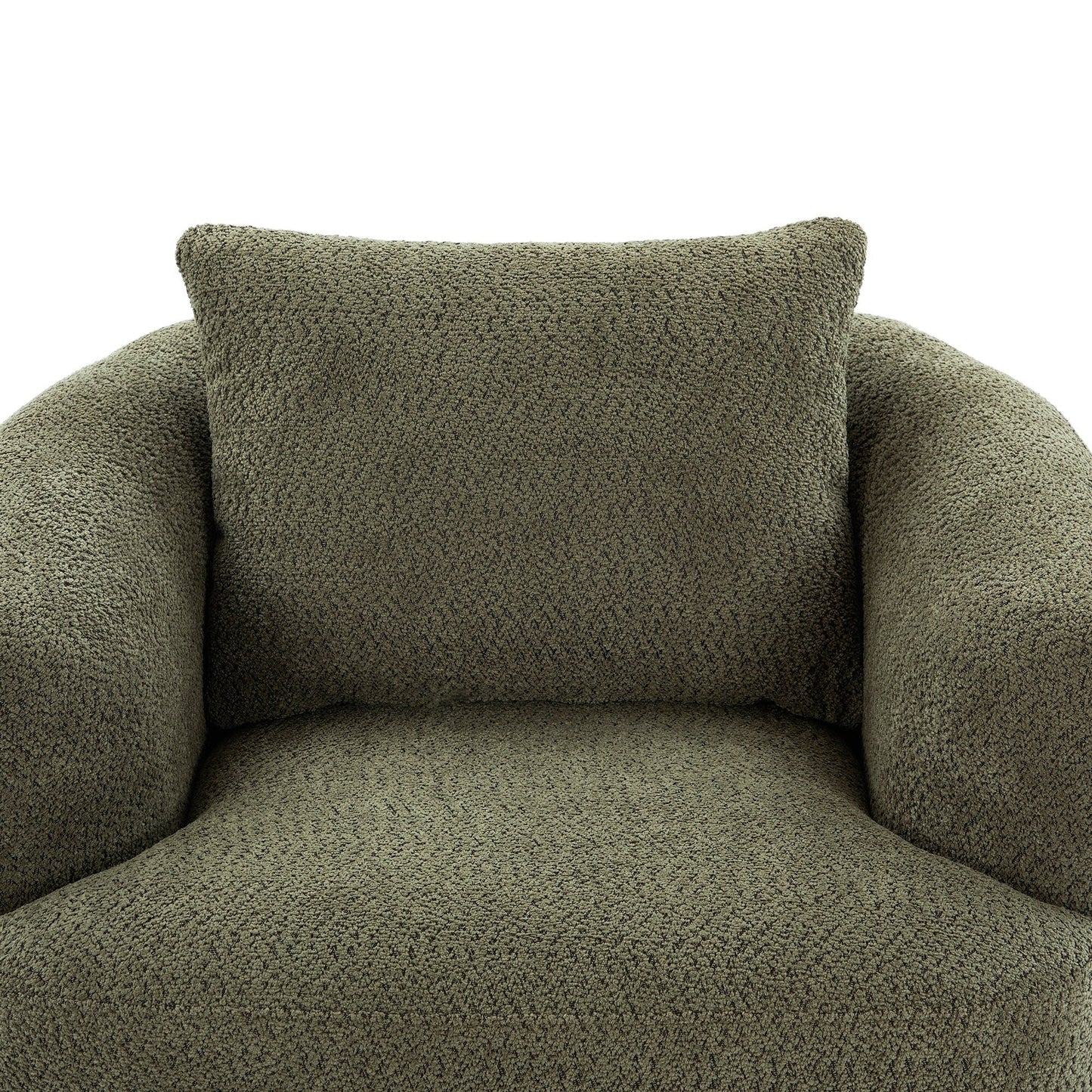 Roomfitters 360Â° Chenille Upholstered Swivel Barrel Chair Accent Sofa with Throw Pillow for Living Room Bedroom Office Hotel