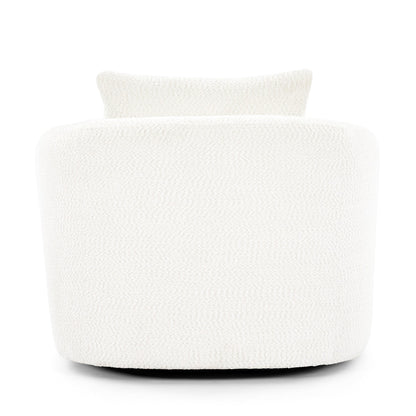 Roomfitters 360Â° Chenille Upholstered Swivel Barrel Chair Accent Sofa with Throw Pillow for Living Room Bedroom Office Hotel