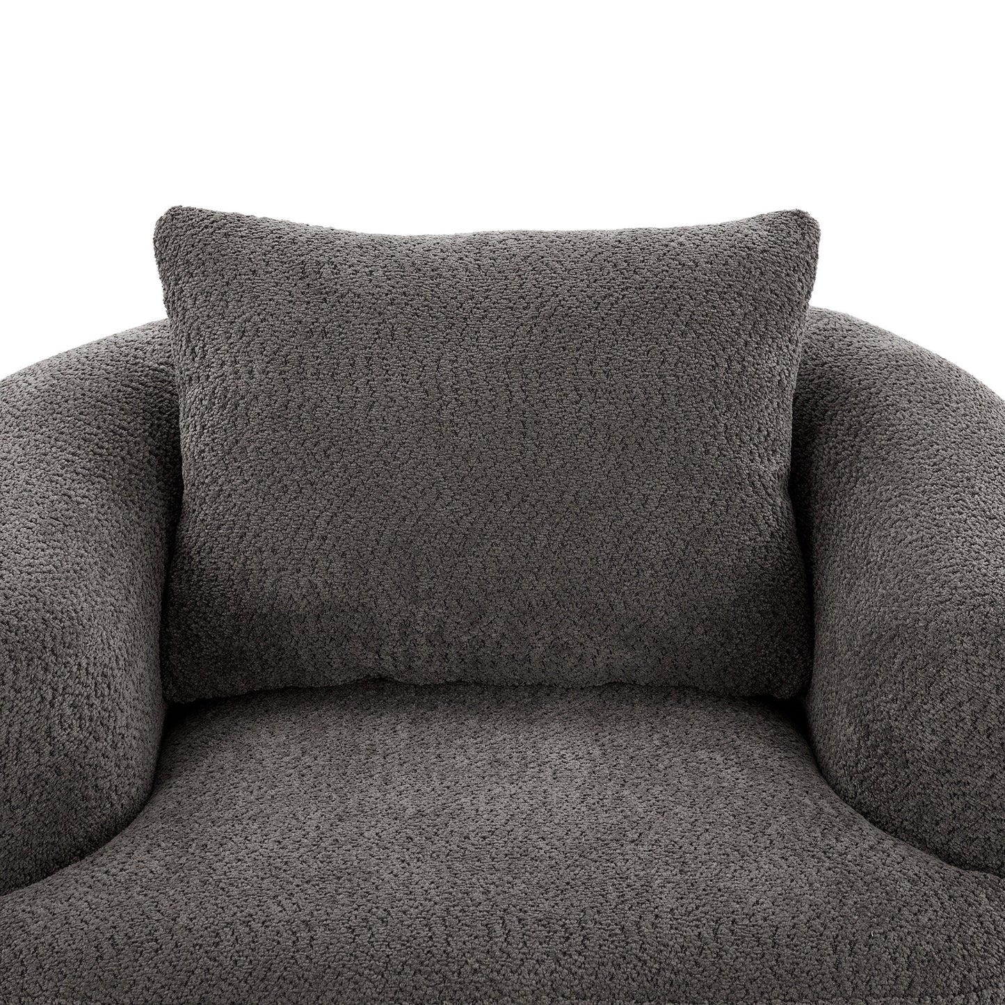 Roomfitters 360Â° Chenille Upholstered Swivel Barrel Chair Accent Sofa with Throw Pillow for Living Room Bedroom Office Hotel