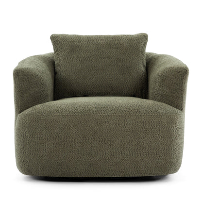 Roomfitters 360Â° Chenille Upholstered Swivel Barrel Chair Accent Sofa with Throw Pillow for Living Room Bedroom Office Hotel