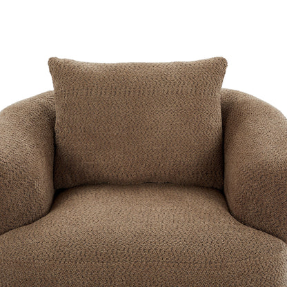 Roomfitters 360Â° Chenille Upholstered Swivel Barrel Chair Accent Sofa with Throw Pillow for Living Room Bedroom Office Hotel