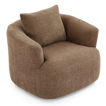 Roomfitters 360Â° Chenille Upholstered Swivel Barrel Chair Accent Sofa with Throw Pillow for Living Room Bedroom Office Hotel