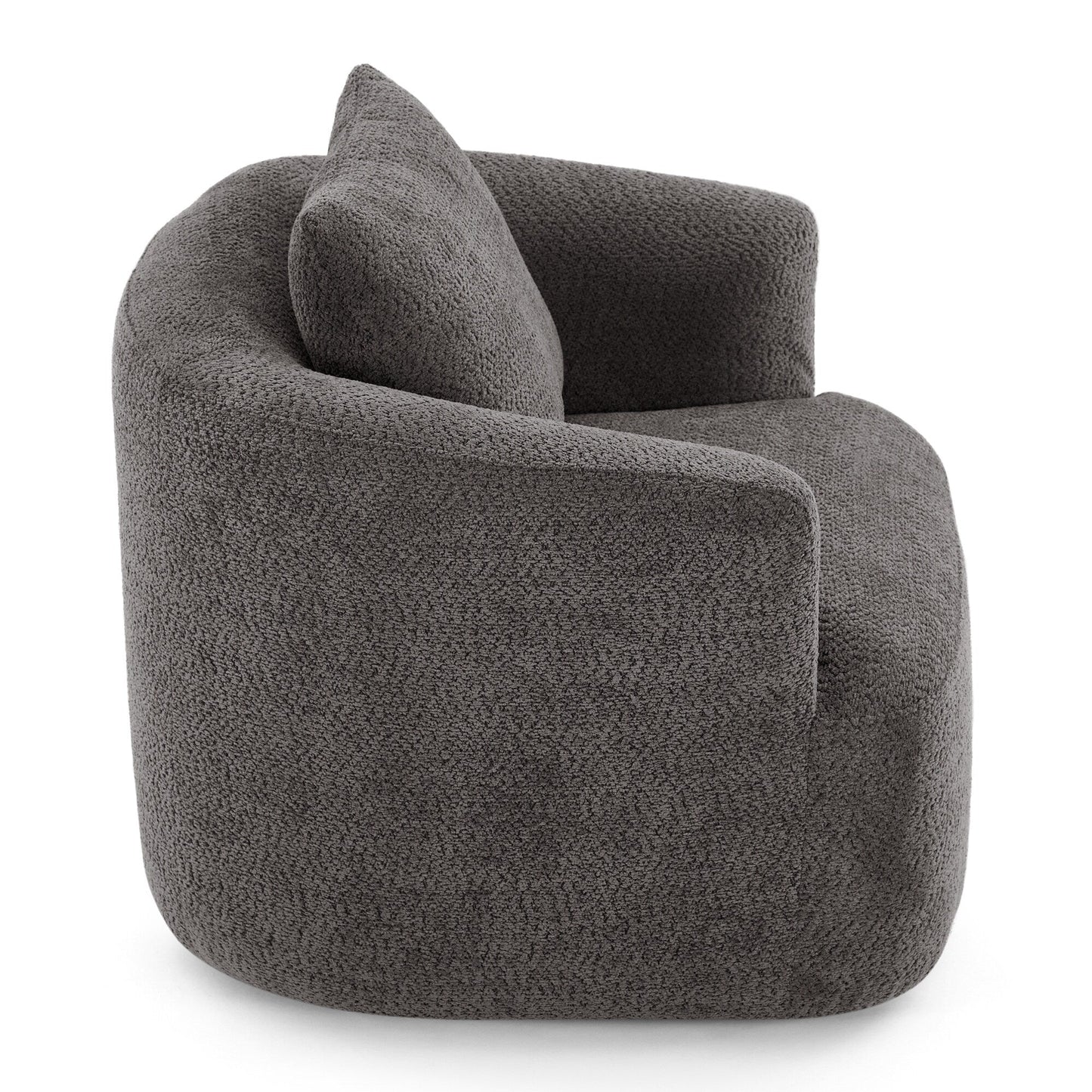 Roomfitters 360Â° Chenille Upholstered Swivel Barrel Chair Accent Sofa with Throw Pillow for Living Room Bedroom Office Hotel