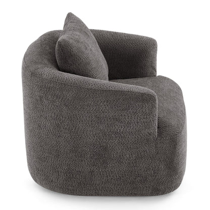 Roomfitters 360Â° Chenille Upholstered Swivel Barrel Chair Accent Sofa with Throw Pillow for Living Room Bedroom Office Hotel