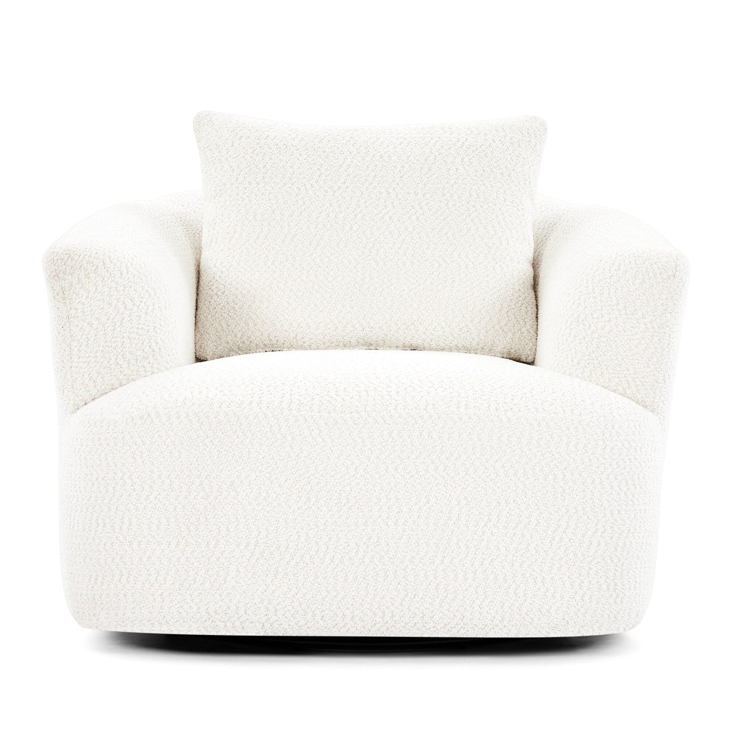 Roomfitters 360Â° Chenille Upholstered Swivel Barrel Chair Accent Sofa with Throw Pillow for Living Room Bedroom Office Hotel