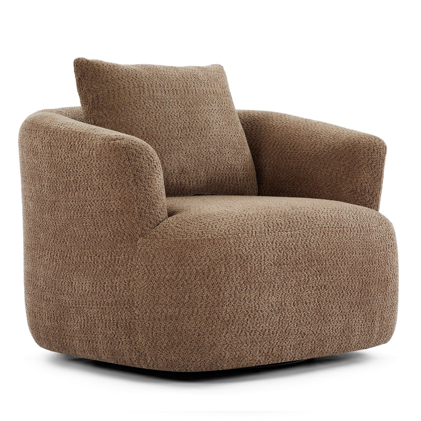 Roomfitters 360Â° Chenille Upholstered Swivel Barrel Chair Accent Sofa with Throw Pillow for Living Room Bedroom Office Hotel