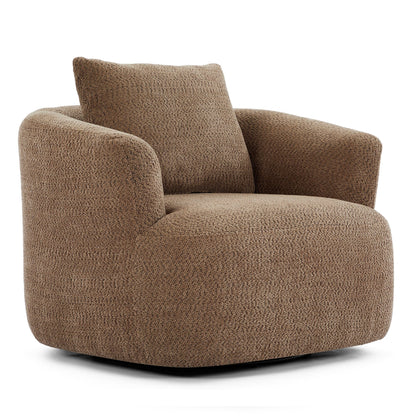 Roomfitters 360Â° Chenille Upholstered Swivel Barrel Chair Accent Sofa with Throw Pillow for Living Room Bedroom Office Hotel