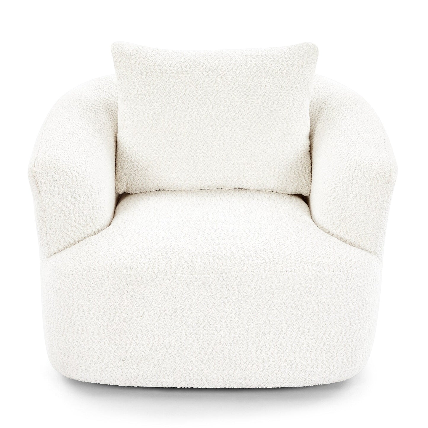 Roomfitters 360Â° Chenille Upholstered Swivel Barrel Chair Accent Sofa with Throw Pillow for Living Room Bedroom Office Hotel