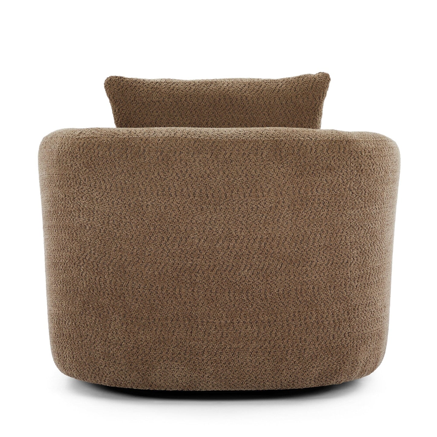 Roomfitters 360Â° Chenille Upholstered Swivel Barrel Chair Accent Sofa with Throw Pillow for Living Room Bedroom Office Hotel
