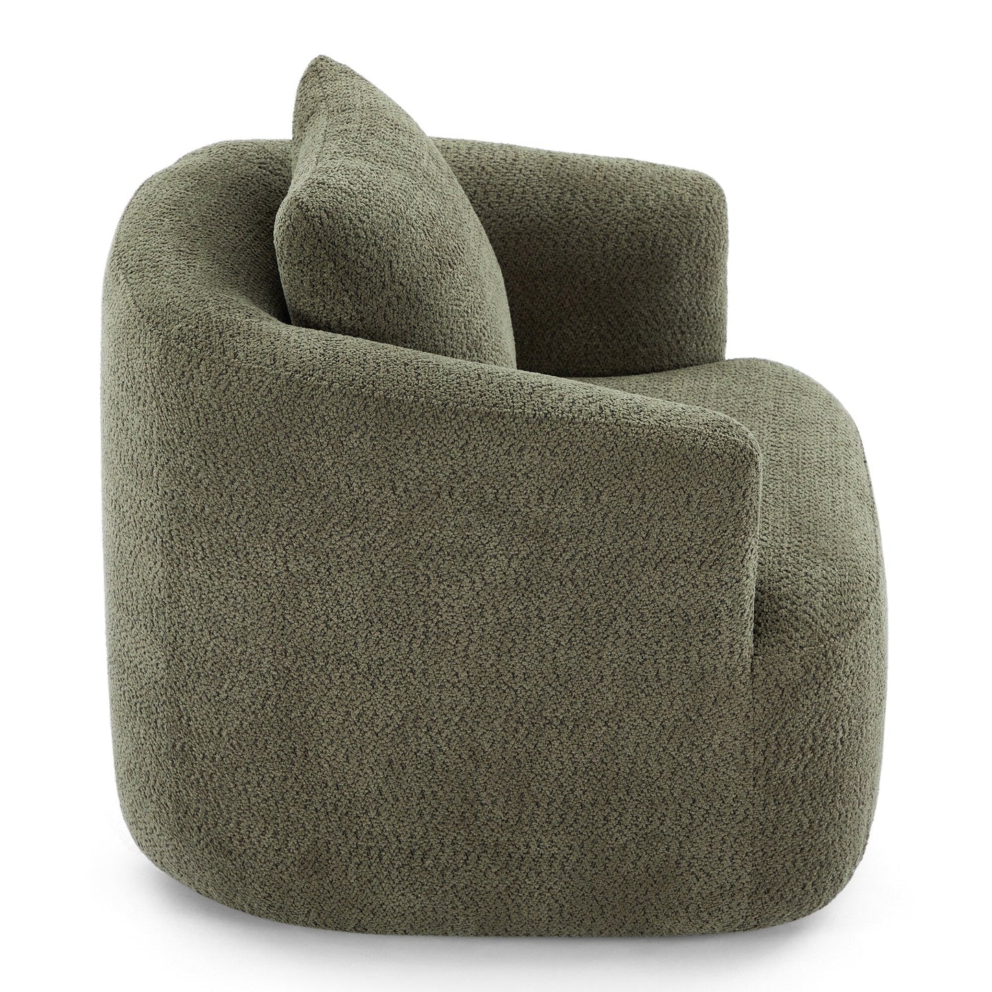 Roomfitters 360Â° Chenille Upholstered Swivel Barrel Chair Accent Sofa with Throw Pillow for Living Room Bedroom Office Hotel