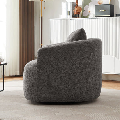Roomfitters 360Â° Chenille Upholstered Swivel Barrel Chair Accent Sofa with Throw Pillow for Living Room Bedroom Office Hotel