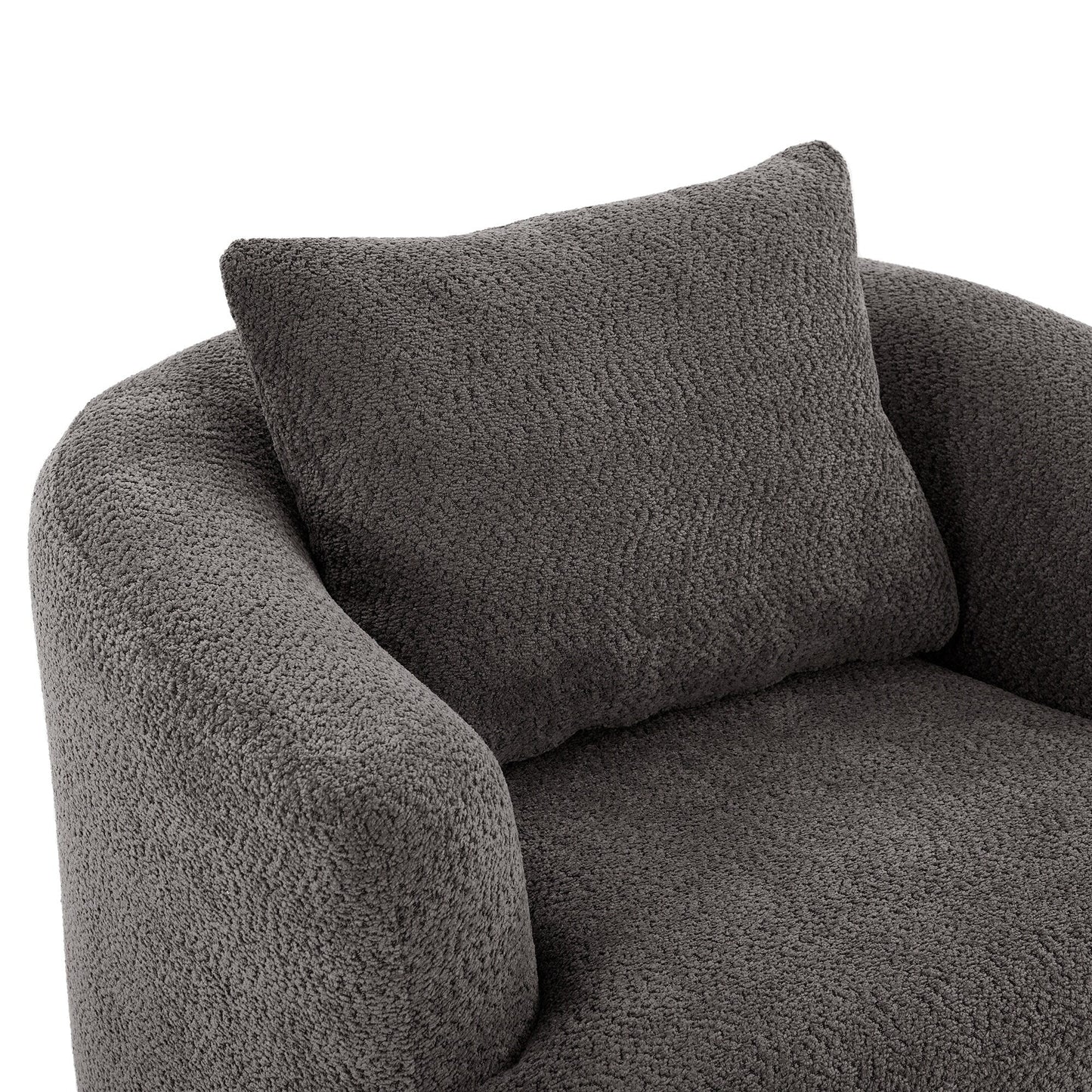 Roomfitters 360Â° Chenille Upholstered Swivel Barrel Chair Accent Sofa with Throw Pillow for Living Room Bedroom Office Hotel