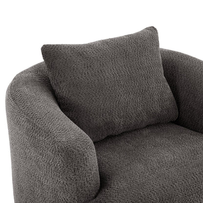 Roomfitters 360Â° Chenille Upholstered Swivel Barrel Chair Accent Sofa with Throw Pillow for Living Room Bedroom Office Hotel