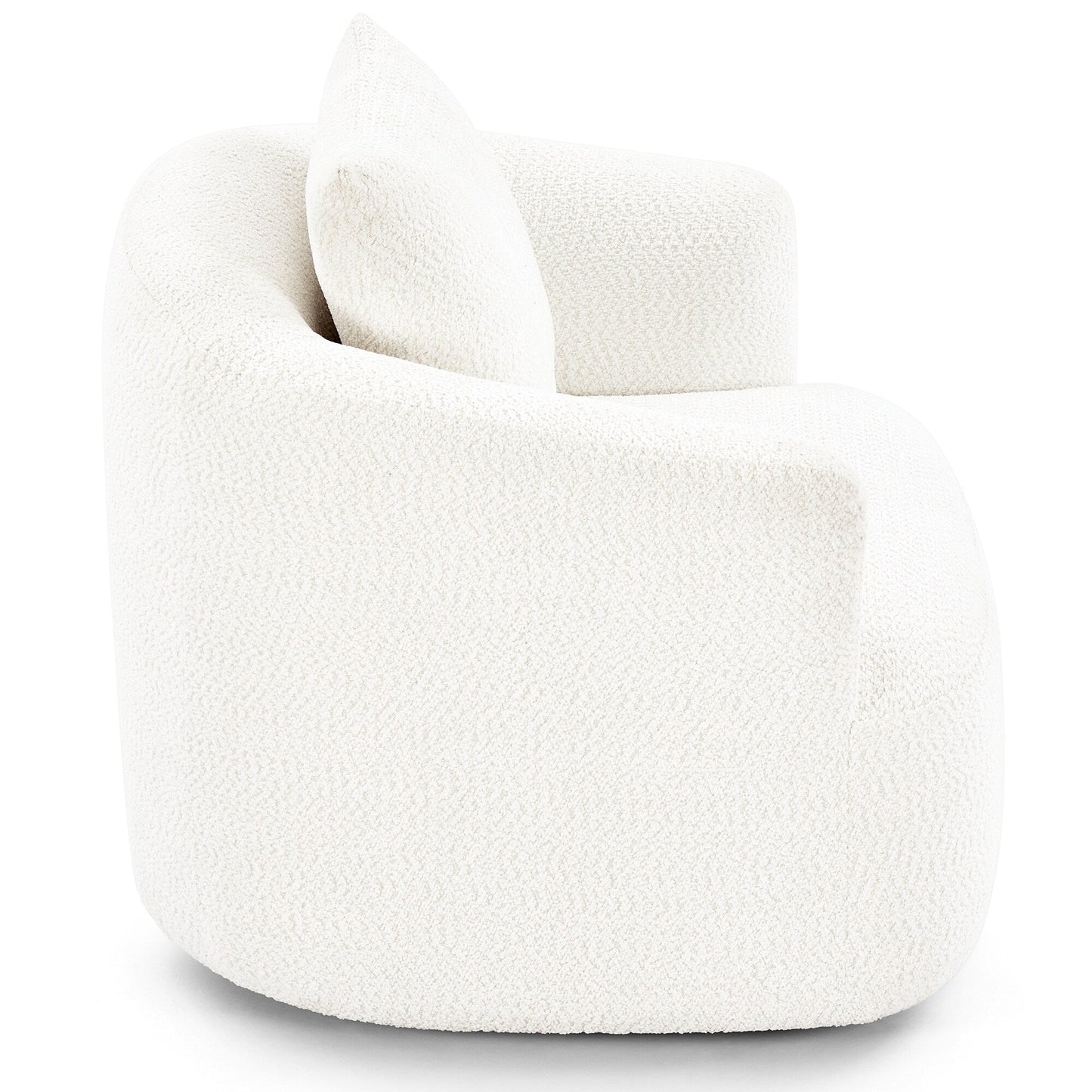 Roomfitters 360Â° Chenille Upholstered Swivel Barrel Chair Accent Sofa with Throw Pillow for Living Room Bedroom Office Hotel
