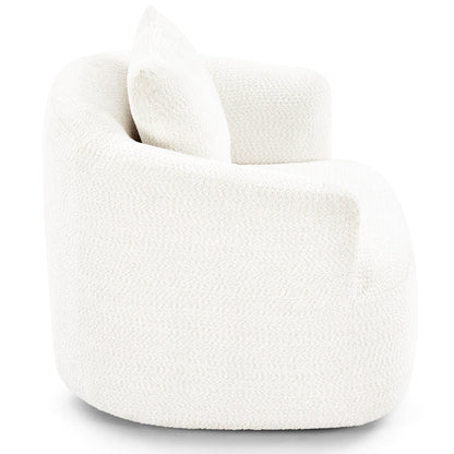 Roomfitters 360Â° Chenille Upholstered Swivel Barrel Chair Accent Sofa with Throw Pillow for Living Room Bedroom Office Hotel