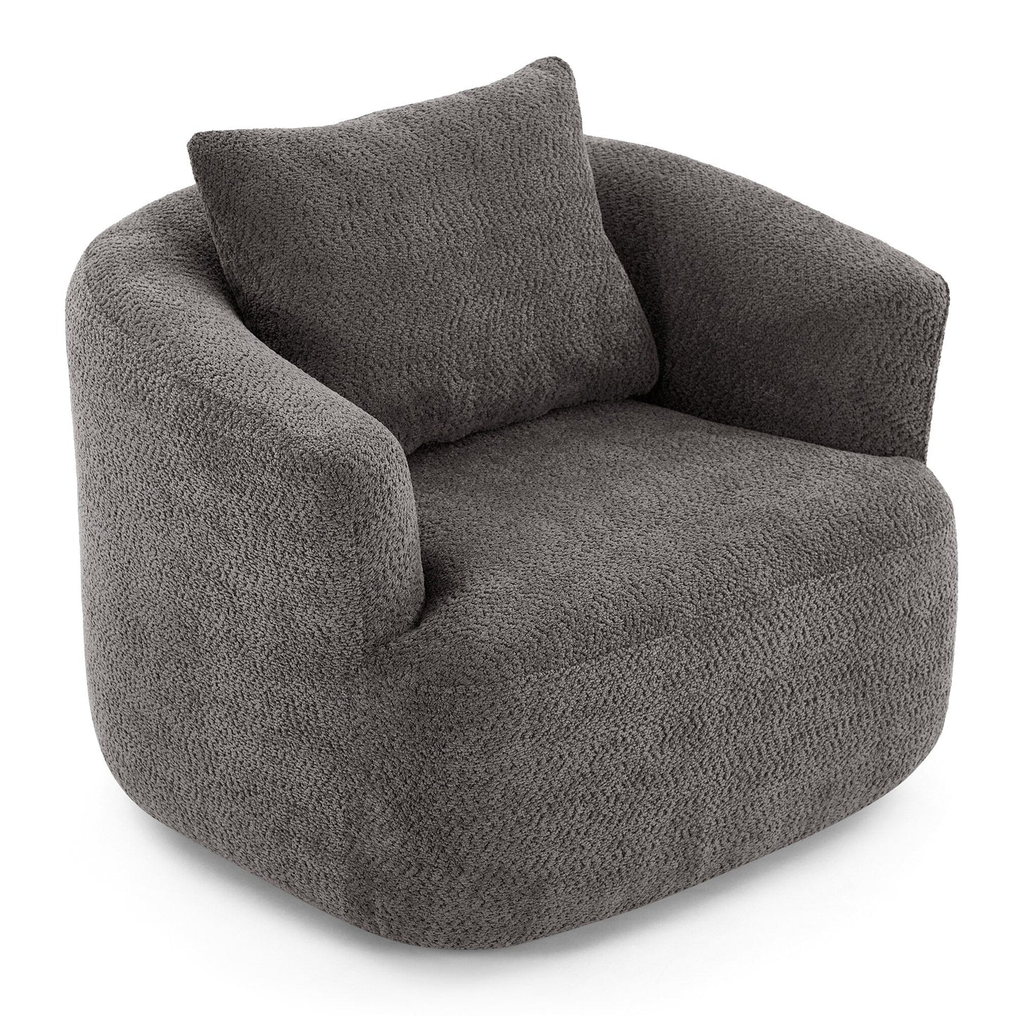 Roomfitters 360Â° Chenille Upholstered Swivel Barrel Chair Accent Sofa with Throw Pillow for Living Room Bedroom Office Hotel