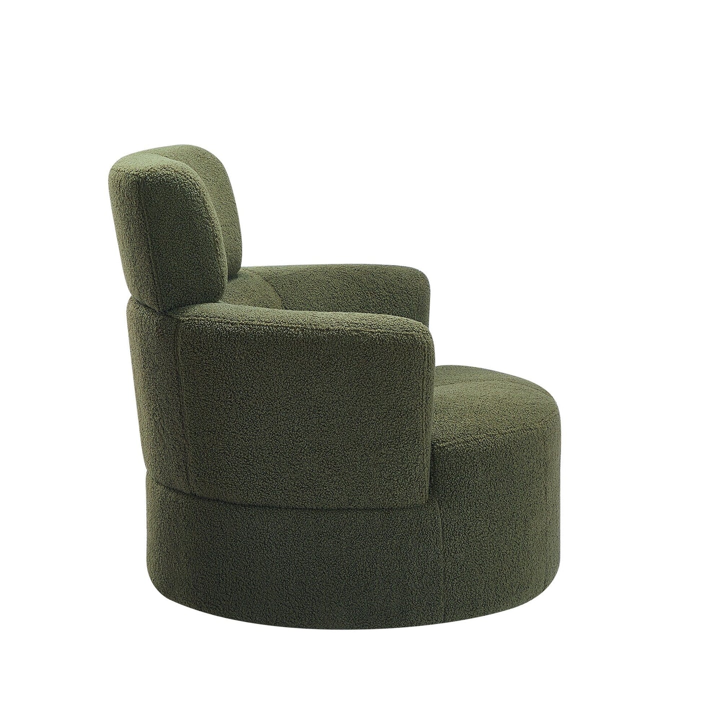 Roomfitters 360Â° Upholstered Swivel Barrel Accent Chair with Adjustable Headrest for Living Room